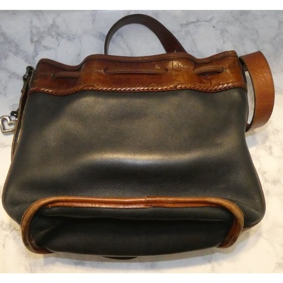 Brighton Black and Brown Shoulder purse with silver accents - Picture 4 of 10